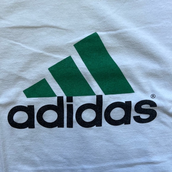 Vintage 90s Adidas Green Logo Essential T-shirt - Picture 4 of 4